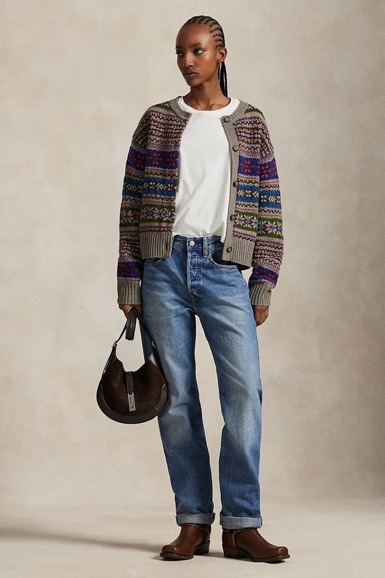 Odzież Polo Ralph Lauren kardigan z dodatkiem wełny 211972164 beżowy