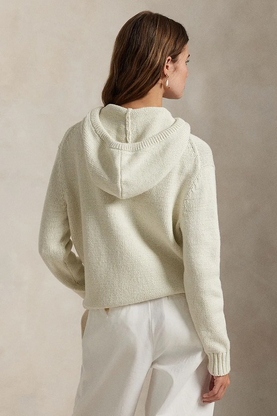 Πουλόβερ από λινό μείγμα Polo Ralph Lauren 211972802 μπεζ AW25