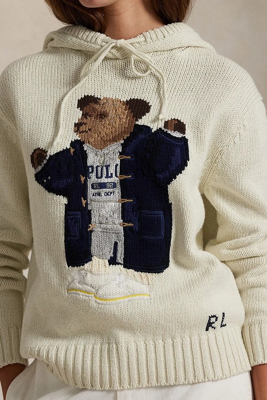 Πουλόβερ από λινό μείγμα Polo Ralph Lauren μπεζ 211972802