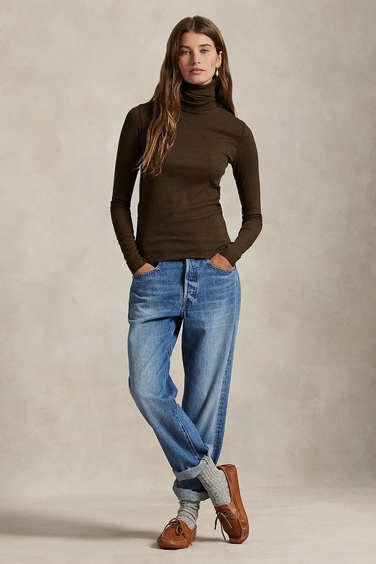 Odzież Polo Ralph Lauren sweter 211976982 brązowy