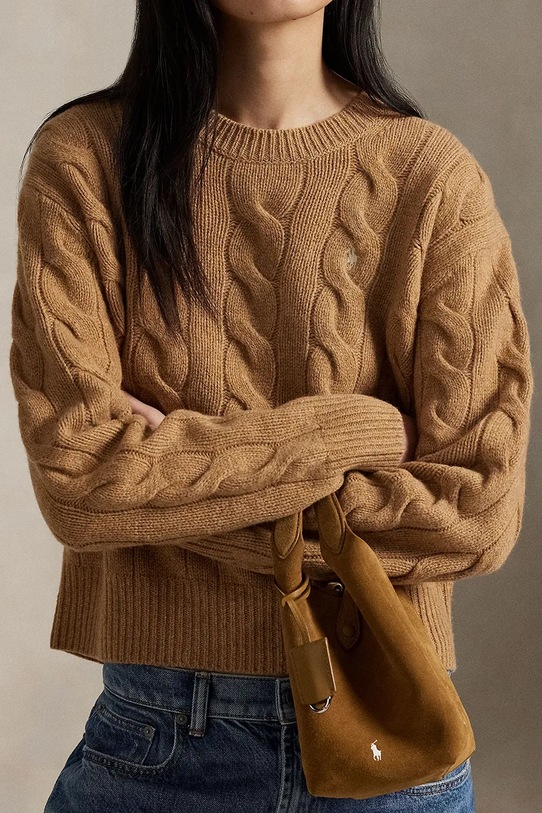 Μάλλινο πουλόβερ Polo Ralph Lauren μπεζ 211A91216