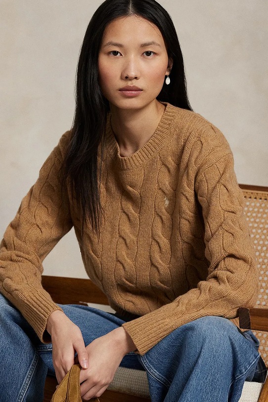 Vlněný svetr Polo Ralph Lauren 211A91216 béžová