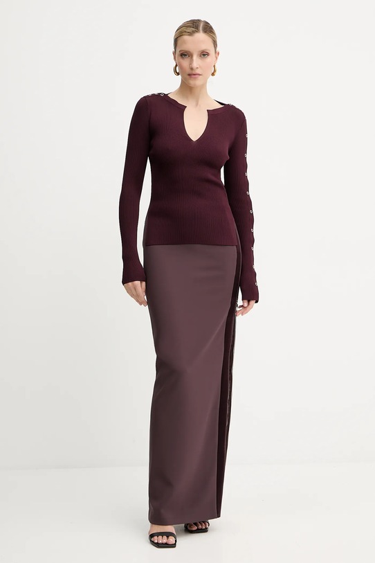 Patrizia Pepe pulover 8K0328.K280 burgundia AW25