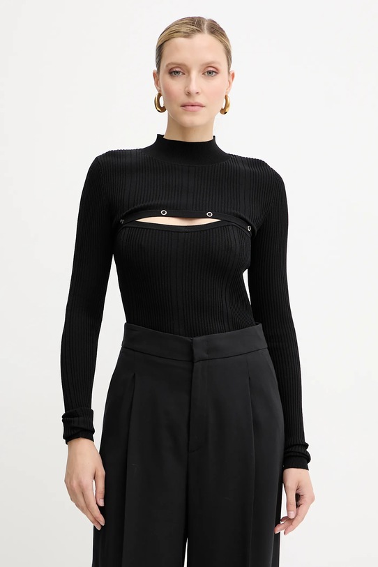 Patrizia Pepe sweter aplikacja czarny 8K0329.K280