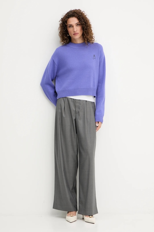 Patrizia Pepe sweter wełniany 8K0336.K282 fioletowy AW25