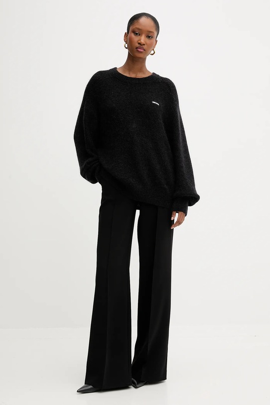 Μάλλινη μπλουζα Rotate 114565100 μαύρο AW25