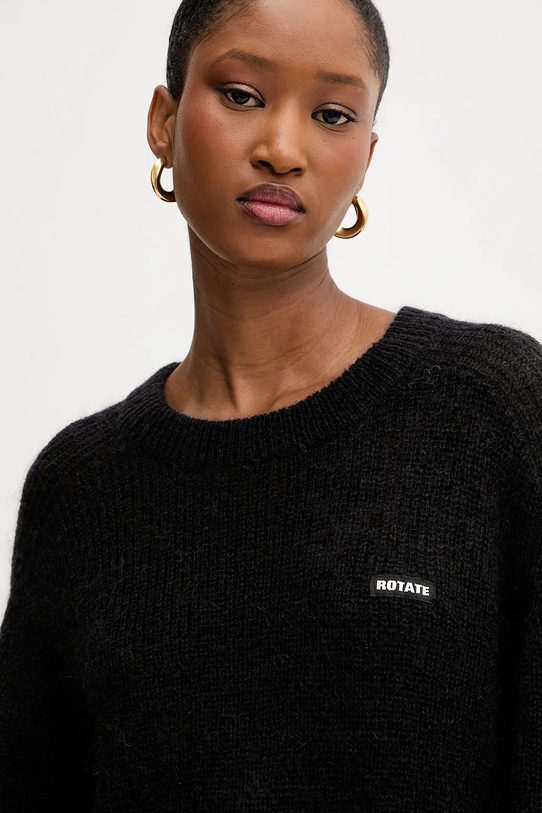 Μάλλινη μπλουζα Rotate μαύρο 114565100