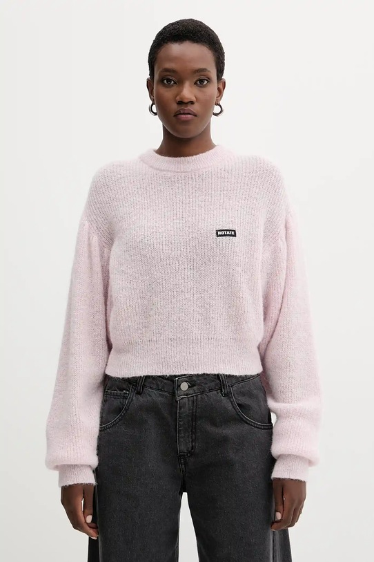 Rotate pulover de lână 0 subtiri roz 114278191