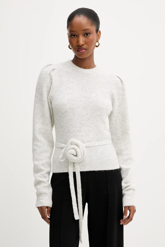 Rotate sweter z wełną okrągły szary 1142772344