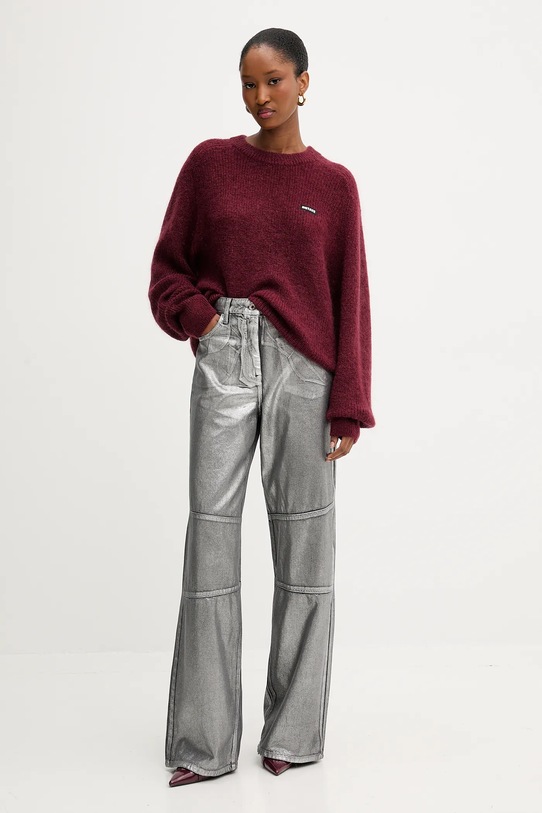 Rotate sweter z dodatkiem wełny 1145652734 bordowy AW25