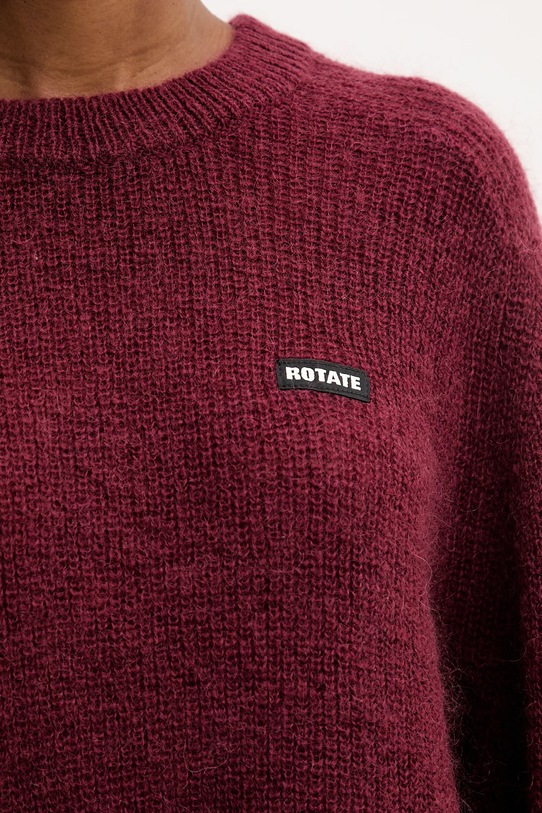 Rotate sweter z dodatkiem wełny 1145652734 bordowy