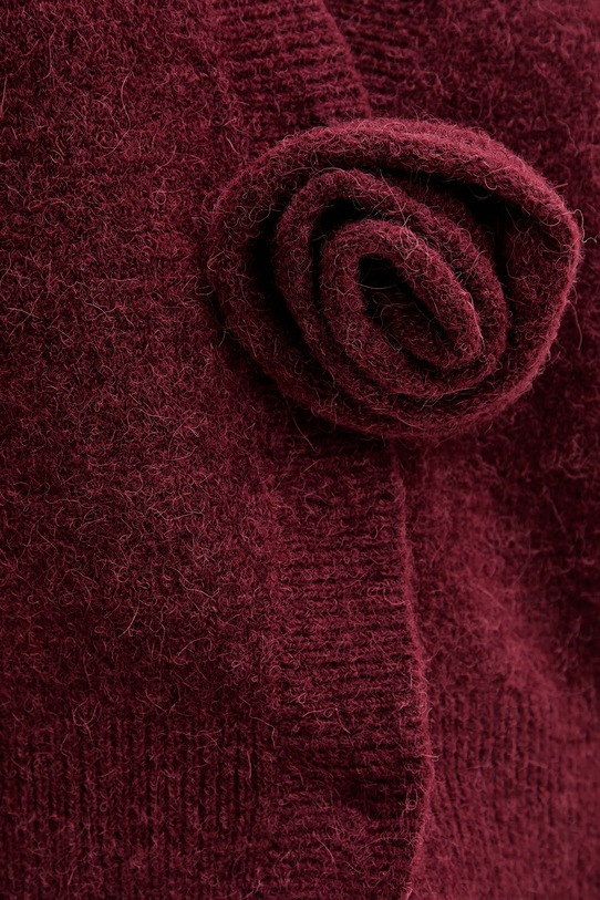 Rotate kardigan z wełną 1142762734 bordowy