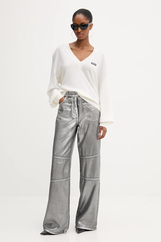 Вълнен пуловер Rotate 114309400 бежов AW25