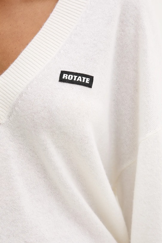 Rotate sweter wełniany 114309400 beżowy