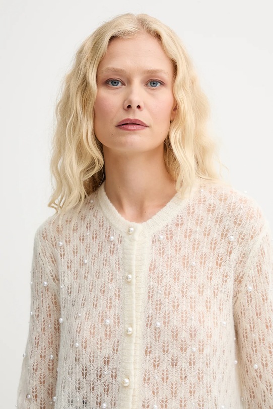 MUNTHE cardigan din lână PERL bej 252162025274
