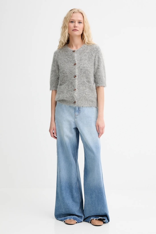 MUNTHE kardigan wełniany LOCCA 253160025370 szary AW25