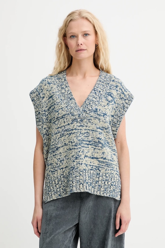 MUNTHE kamizelka wełniana LARAZZA szpic niebieski 253160325371