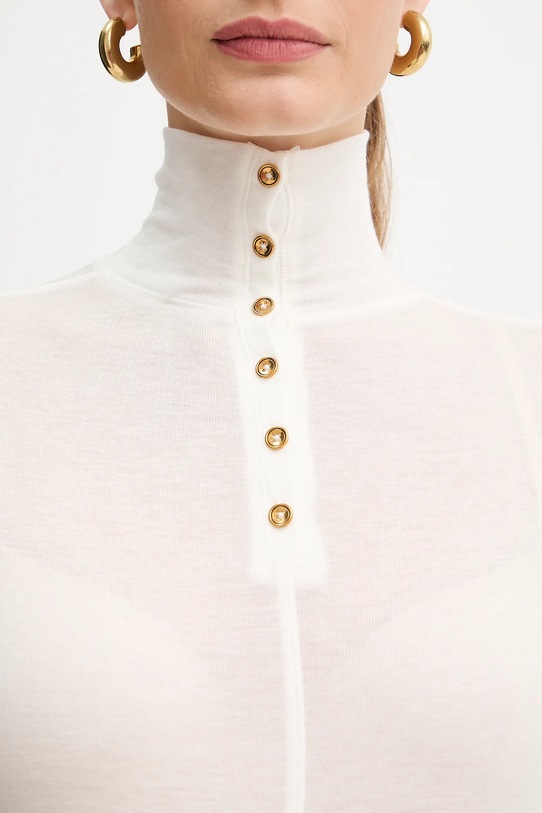 Elisabetta Franchi sweter z dodatkiem wełny MD61B56E2 beżowy