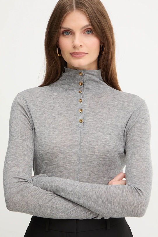 Sveter s prímesou vlny Elisabetta Franchi sivá MD61B56E2