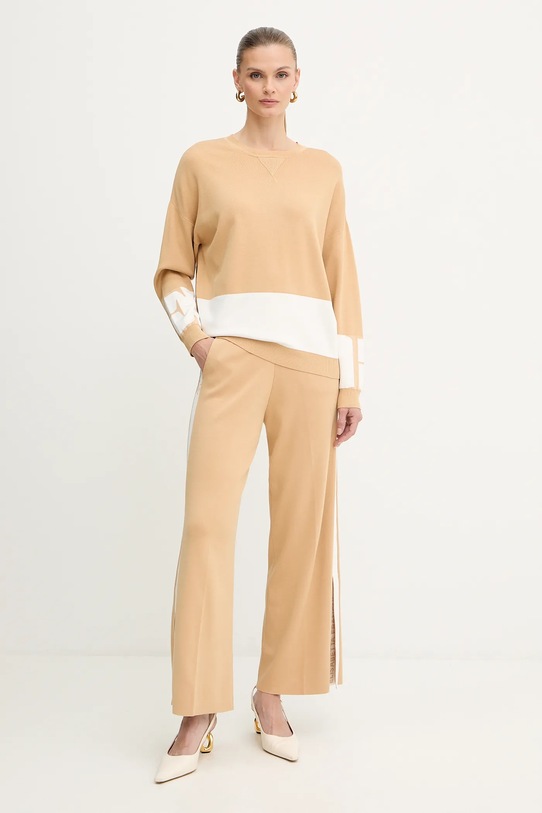 Elisabetta Franchi sweter MK01S56E2 beżowy AW25