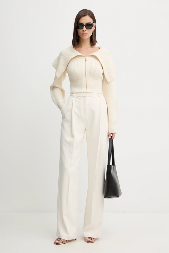 Elisabetta Franchi cardigan din amestec de lână MK04S56E2 bej AW25
