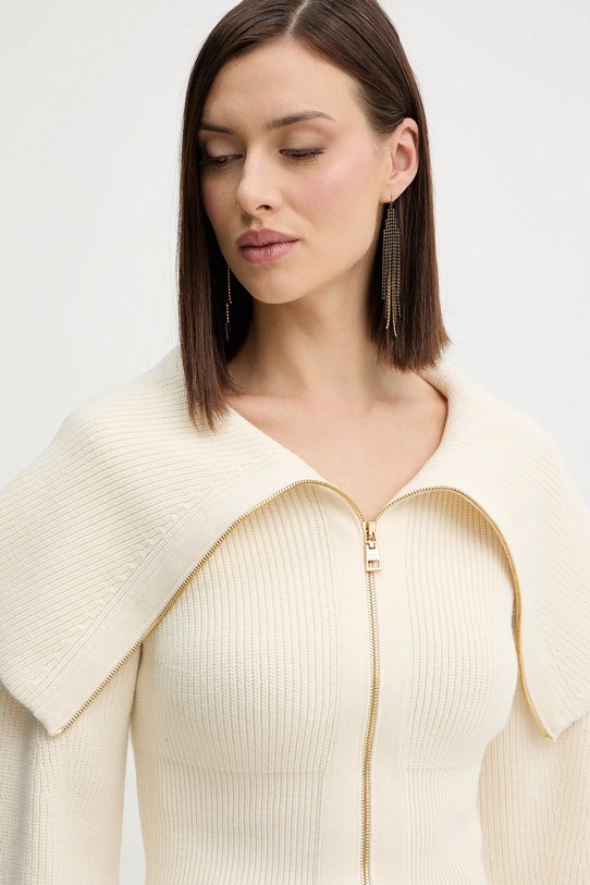 Elisabetta Franchi cardigan din amestec de lână bej MK04S56E2