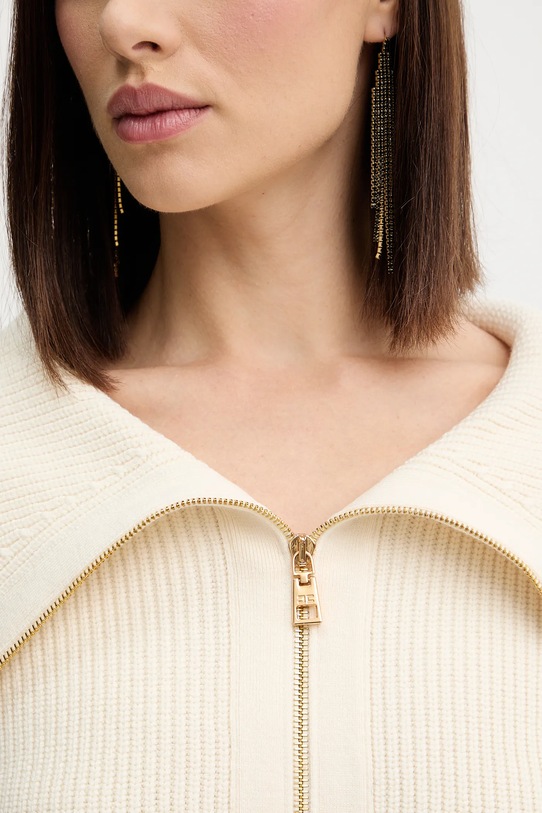 Elisabetta Franchi cardigan din amestec de lână MK04S56E2 bej