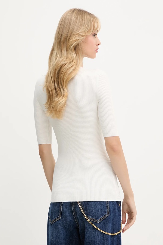 Odzież Elisabetta Franchi sweter z jedwabiem MK10B56E2 beżowy