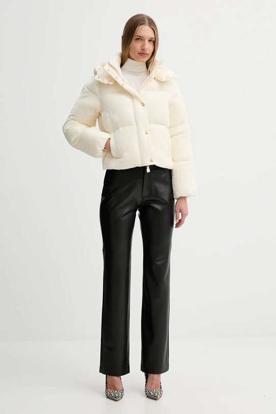 Elisabetta Franchi sweter z dodatkiem jedwabiu MK11B56E2 beżowy AW25