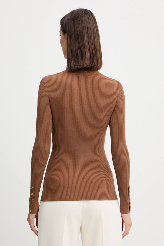 Odzież Elisabetta Franchi sweter z dodatkiem jedwabiu MK11B56E2 brązowy