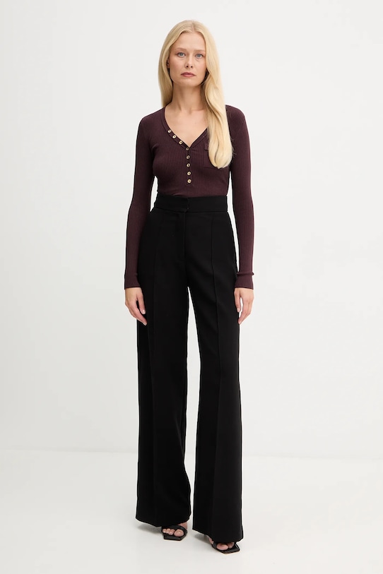 Elisabetta Franchi pulóver selyemkeverékből MK12B56E2 burgundia AW25