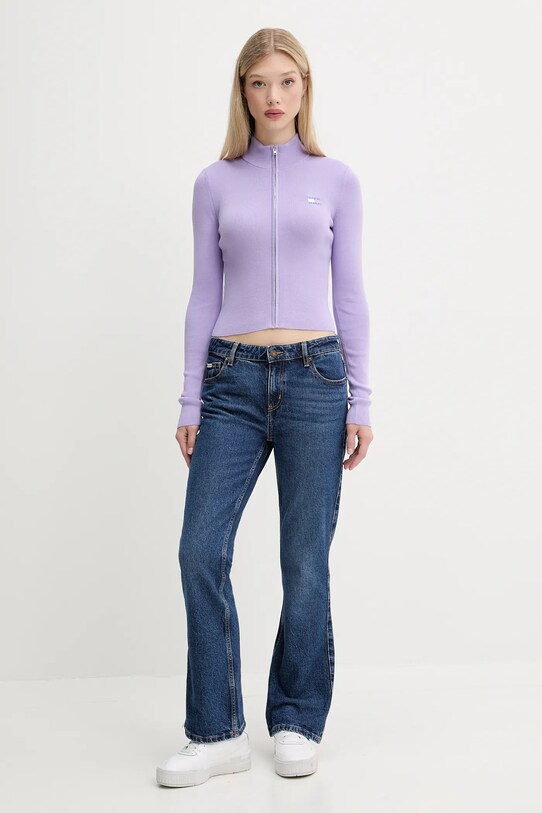 Tommy Jeans kardigan DW0DW20967 fioletowy AW25