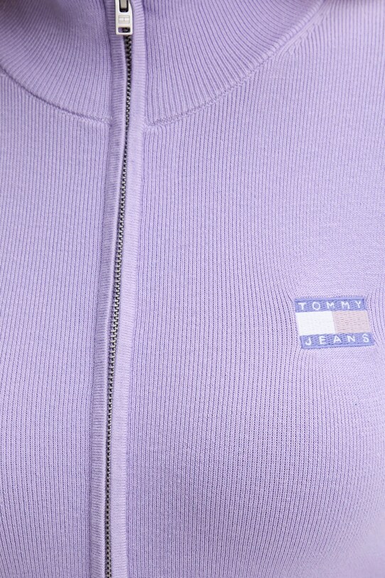 Πλεκτή ζακέτα Tommy Jeans DW0DW20967 μωβ