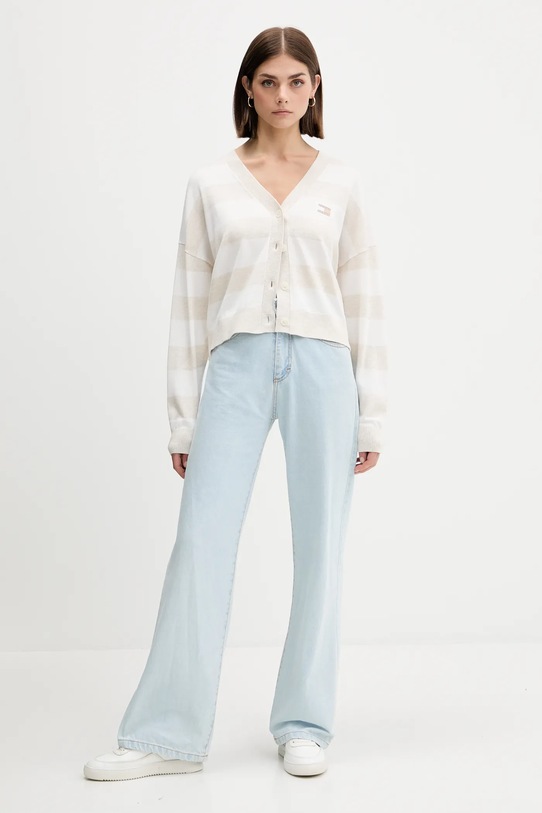 Tommy Jeans cardigan din bumbac DW0DW20968 bej AW25