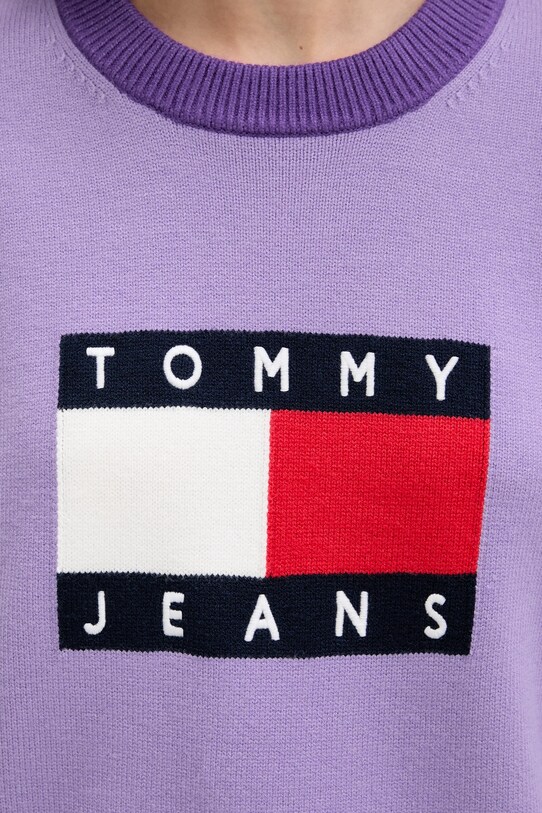 Tommy Jeans sweter DW0DW20970 fioletowy