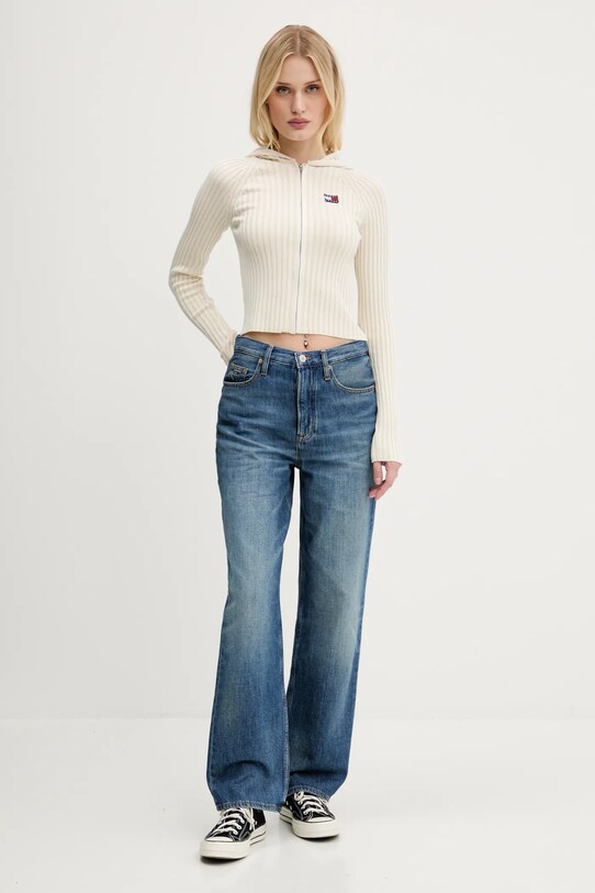 Tommy Jeans kardigan DW0DW20974 beżowy AW25