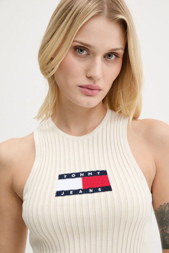 Tommy Jeans top beżowy DW0DW20975