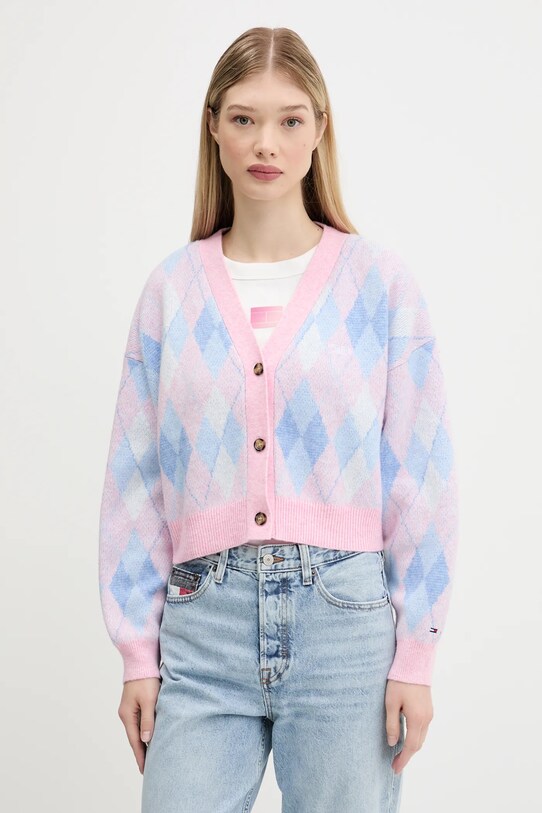 Tommy Jeans kardigán közepesen vastag kék DW0DW21180