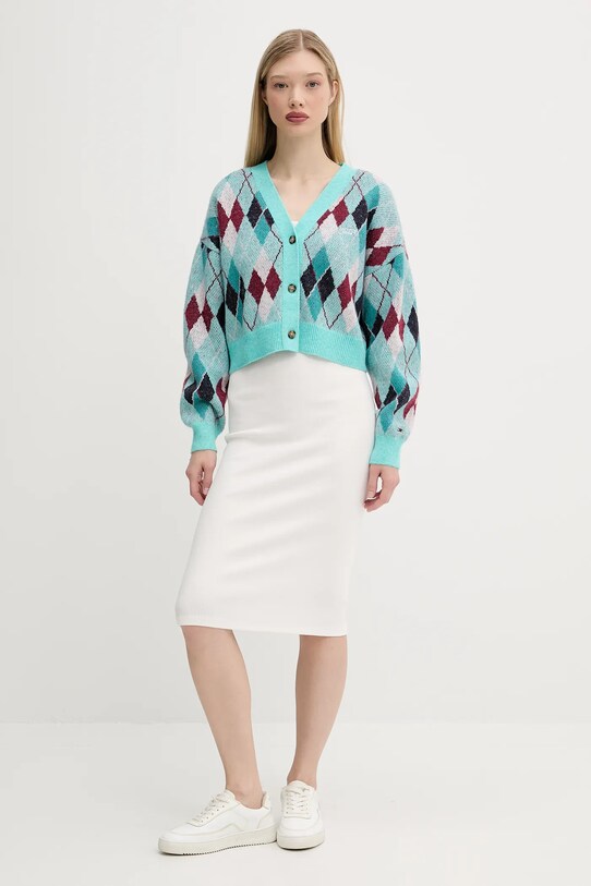Tommy Jeans cardigan DW0DW21180 turcoaz AW25