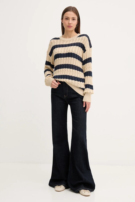 Tommy Hilfiger sweter lniany WW0WW44481 beżowy AW25