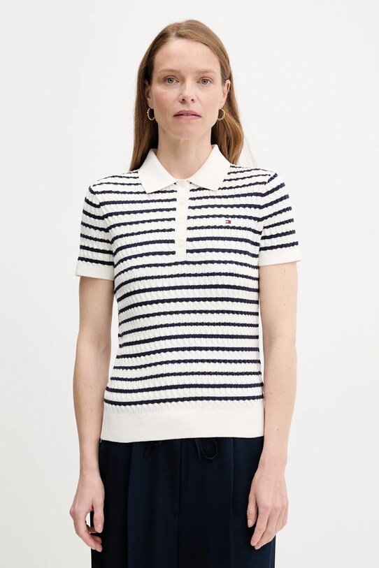 Tommy Hilfiger pulover de bumbac subtiri alb WW0WW41474