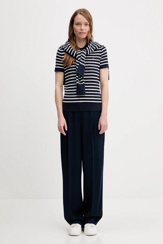 Tommy Hilfiger pulover de bumbac WW0WW41474 bleumarin AW25