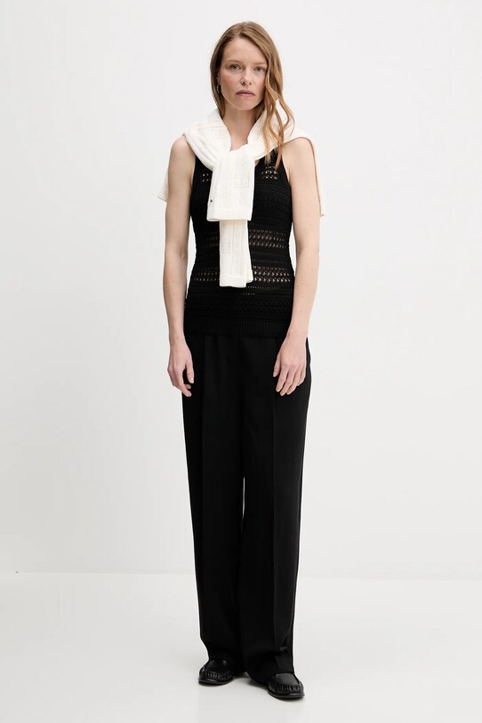 Tommy Hilfiger top WW0WW45647 negru AW25