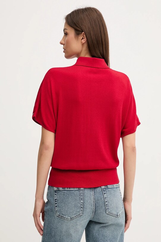 Одяг Поло з домішкою шовку Tommy Hilfiger WW0WW45652 червоний