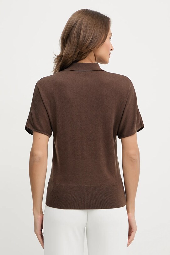 Abbigliamento Tommy Hilfiger polo in misto seta WW0WW45652 marrone