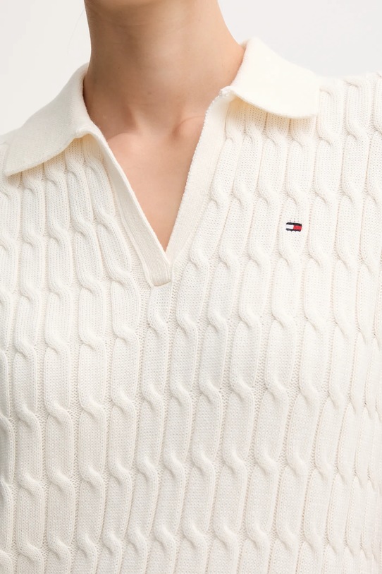 Tommy Hilfiger vestă din bumbac WW0WW45655 bej