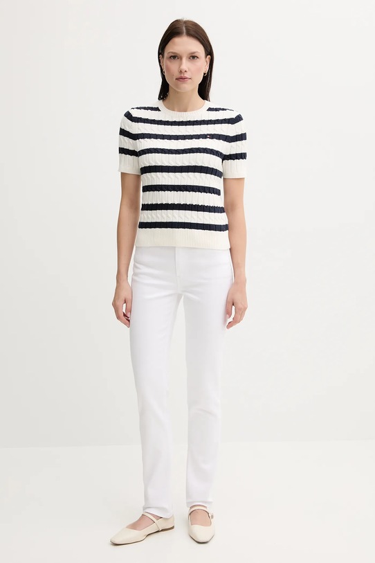 Bavlněný svetr Tommy Hilfiger WW0WW45656 béžová AW25