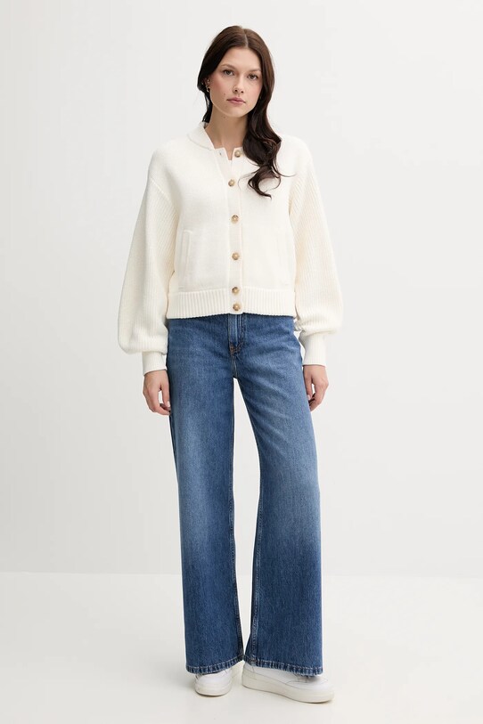 Tommy Hilfiger kardigan bawełniany WW0WW45692 beżowy AW25