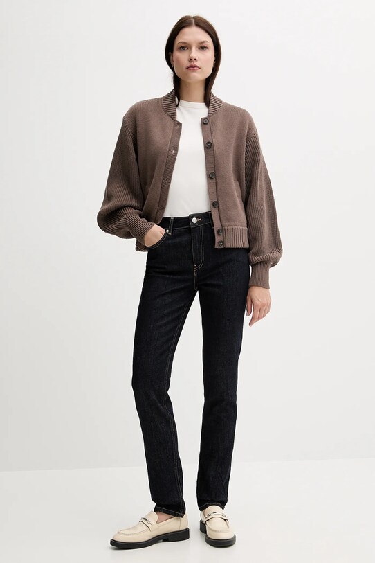 Tommy Hilfiger kardigan bawełniany WW0WW45692 brązowy AW25