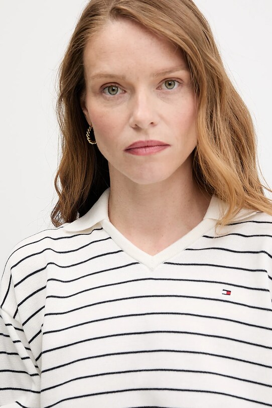 Tommy Hilfiger pulover de bumbac alb WW0WW45695